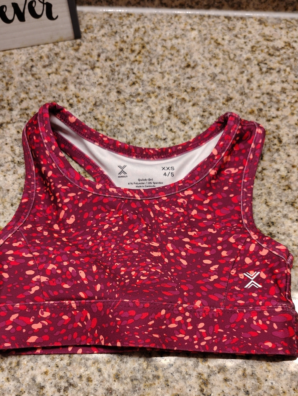 Xersion Girls' Pink-Red Speckled Athletic One-Piece